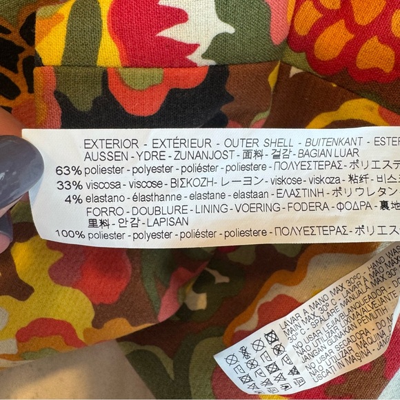 Zara Trafaluc Floral Romper in Green & Orange Small - Picture 14 of 14